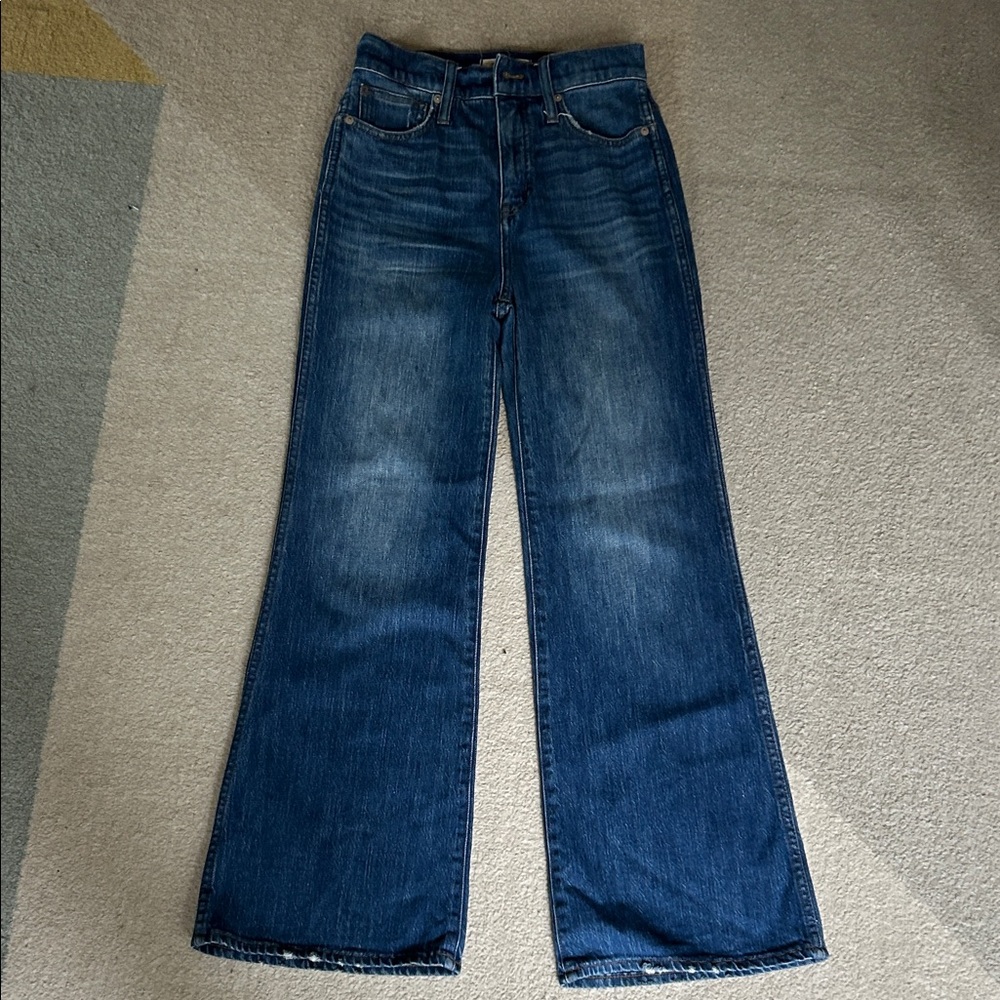 Madewell Blue Flare Wide-Leg Jeans